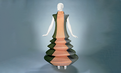 A dress with an accordion-like bottom