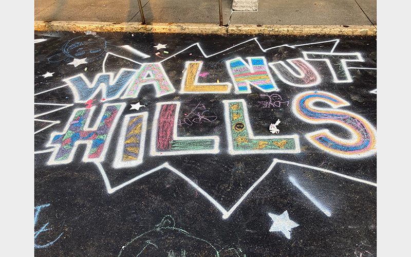 A chalk illustration reads "Walnut Hills"