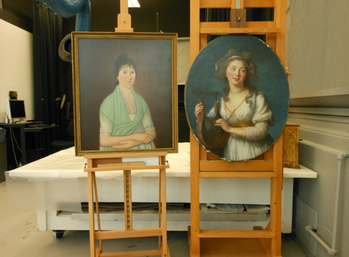 two portraits in the conseration lab