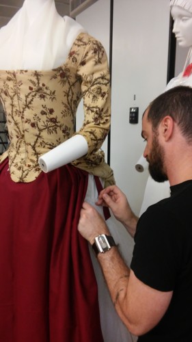 fitting a dress to a mannequin
