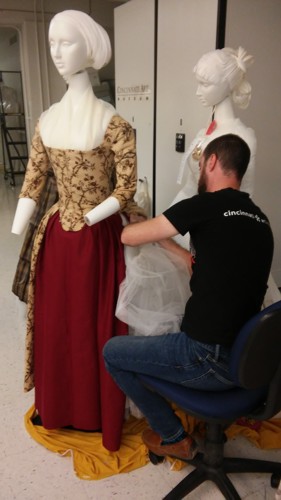 fitting a dress to a mannequin