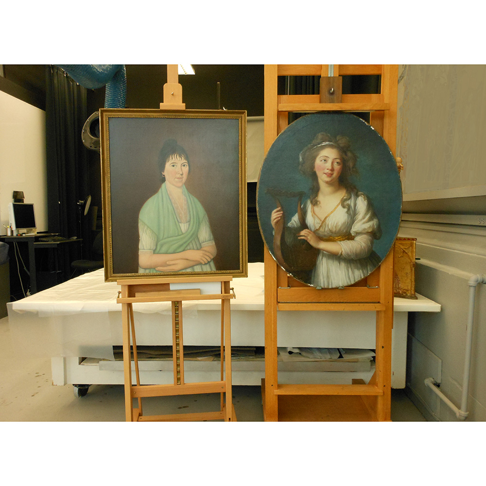 Two paintings in the conservation process