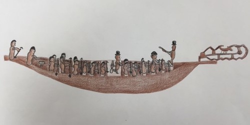 drawing of Model Racing Canoe