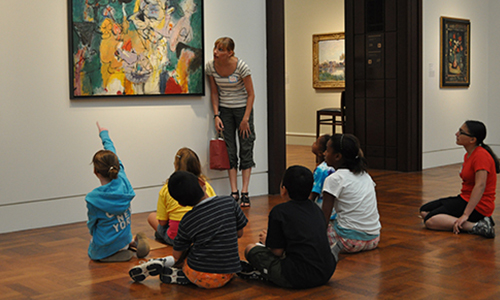 youth visitors on a guided tour