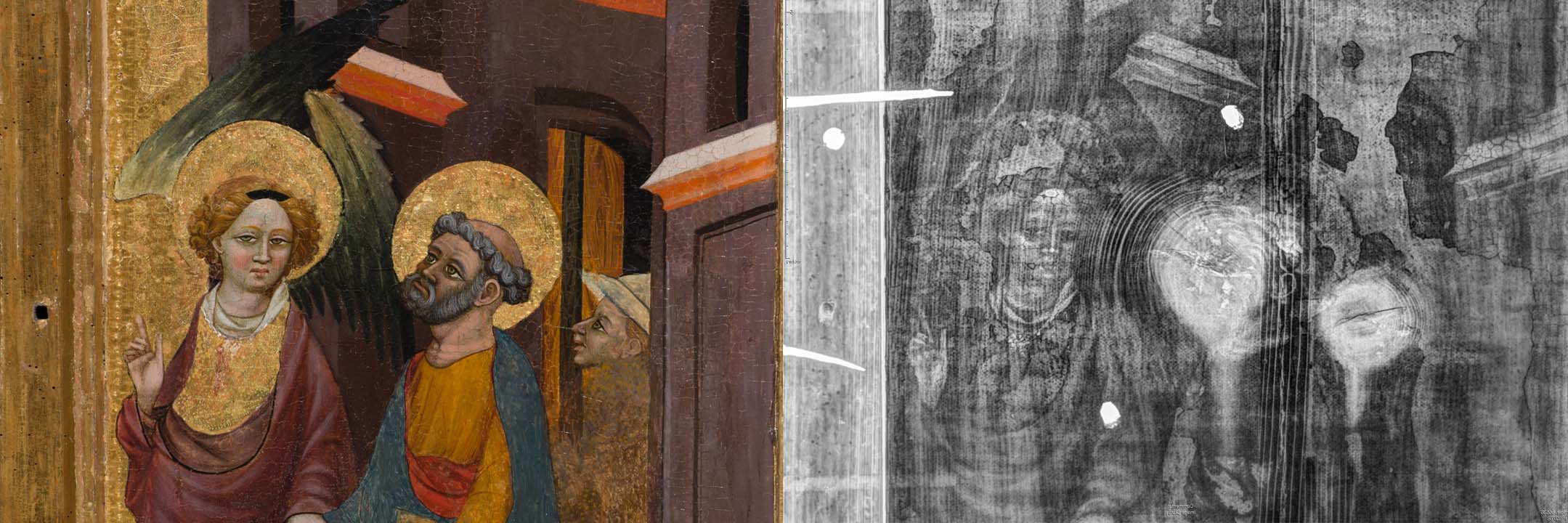 detail from Retablo of Saint Peter and x-ray