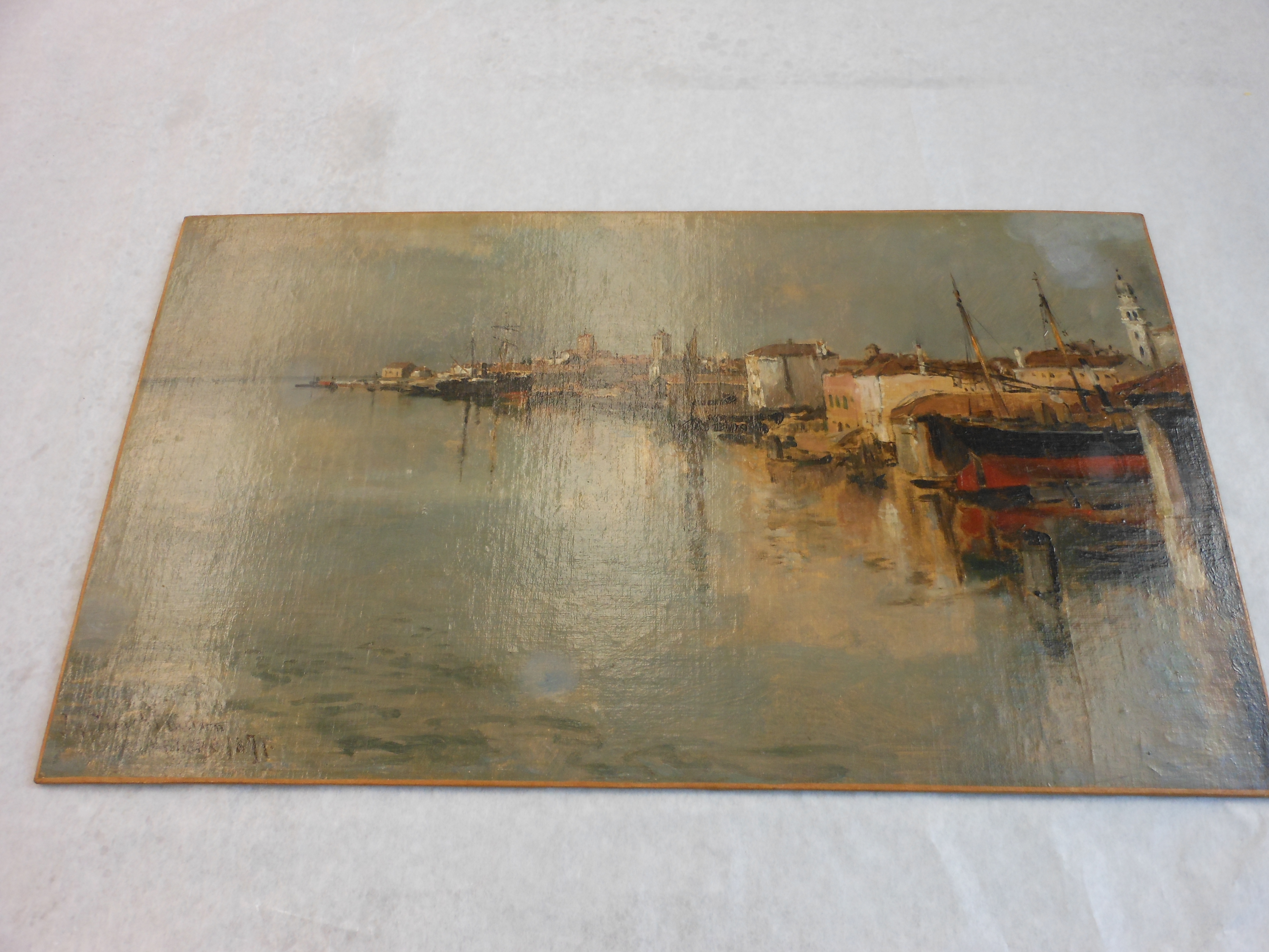 painting of Venice out of its frame
