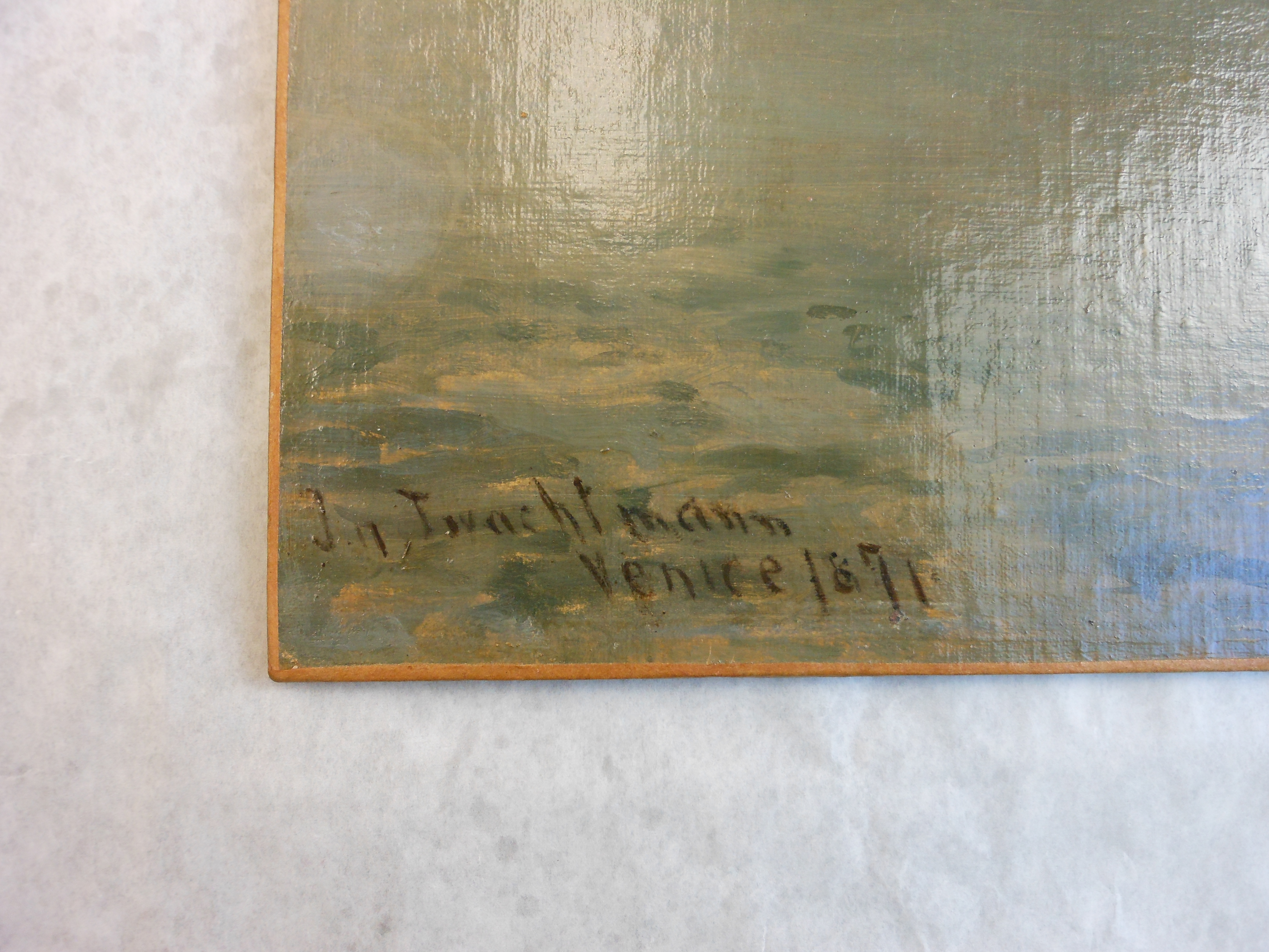 detail of the signature on the painting