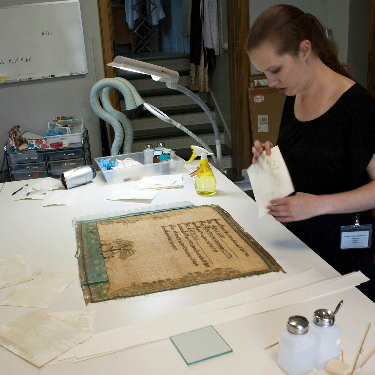 Conservation process of needle work