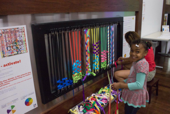 weaving project in the Rosenthal Education Center