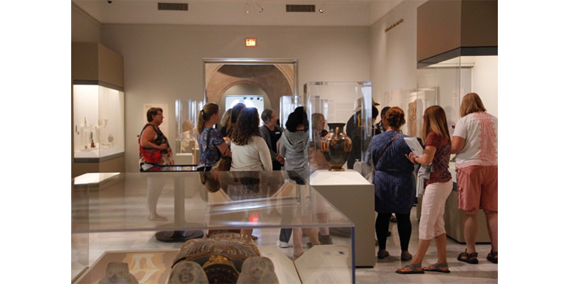 Teachers on a guided tour in an exhibition