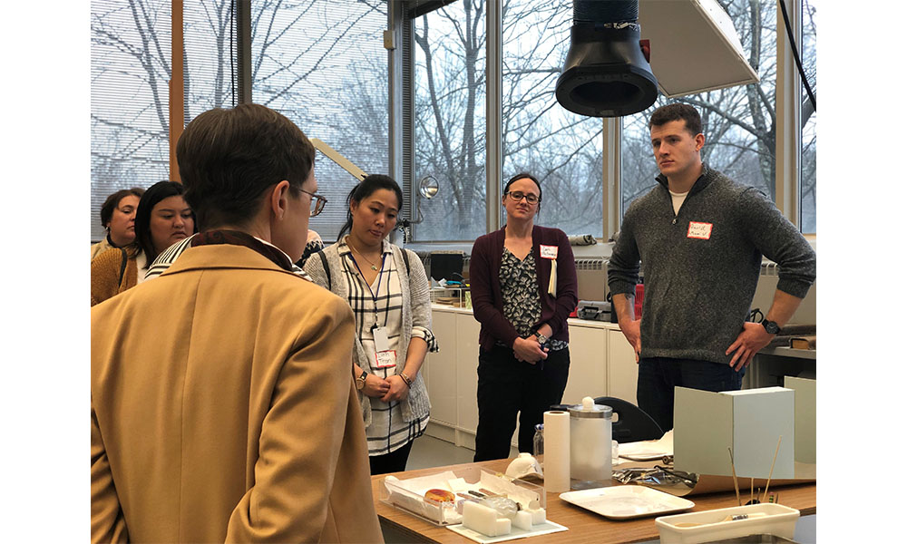 teachers in the conservation lab