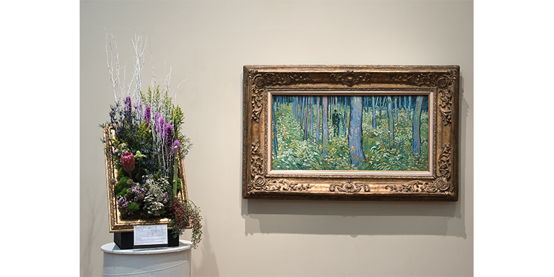Arrangement of flowers with van Gogh's Undergrowth with Two Figures