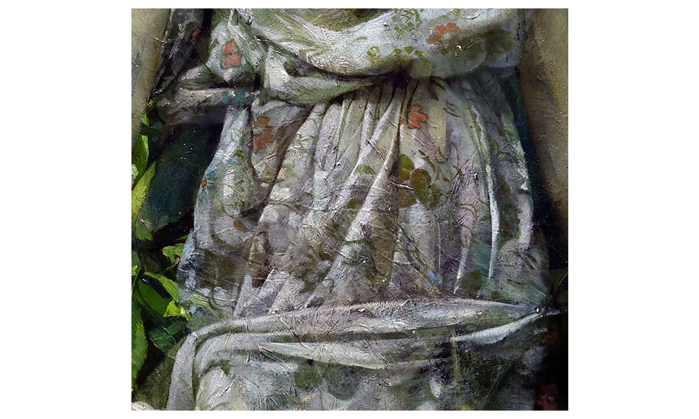 detail of the floral dress