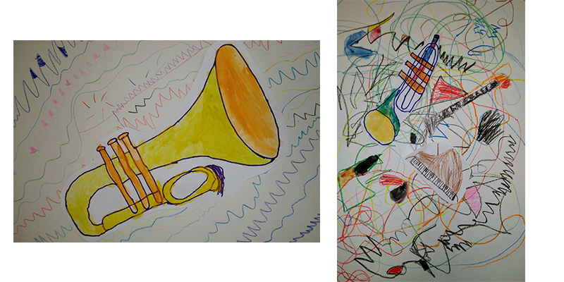 marker drawings of instruments