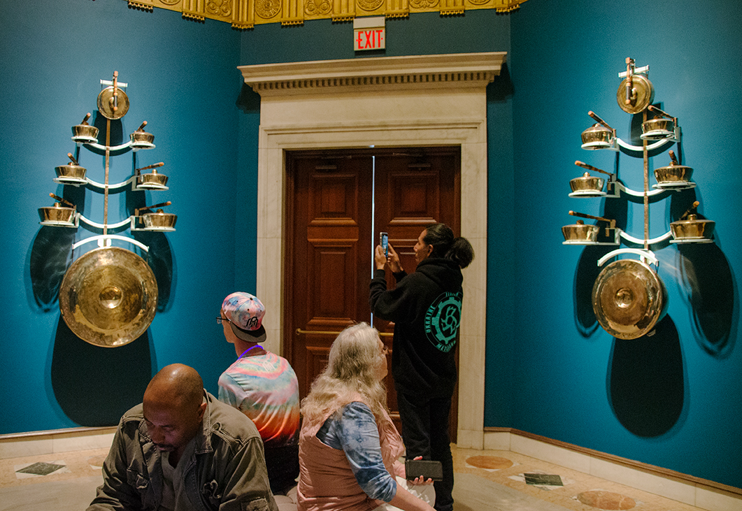 visitors in an exhibition