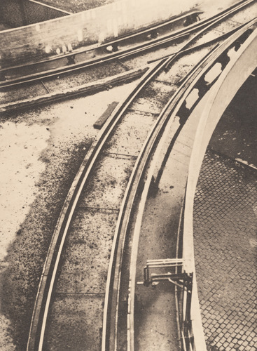sepia photo of railway tracks