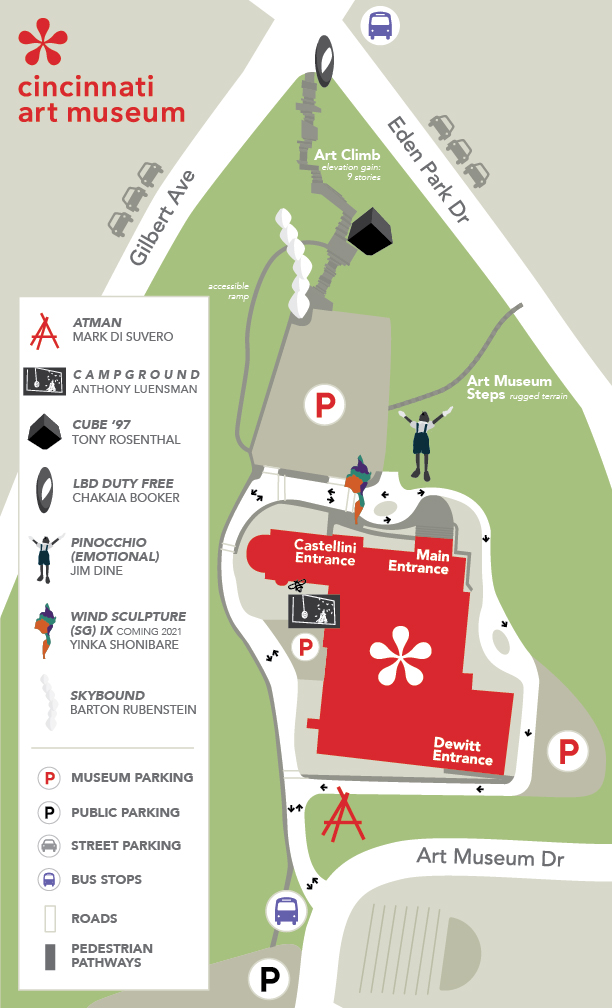 map of cincinnati art museum grounds