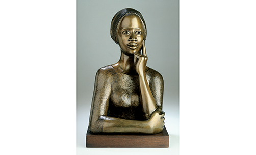bronze statue of a woman