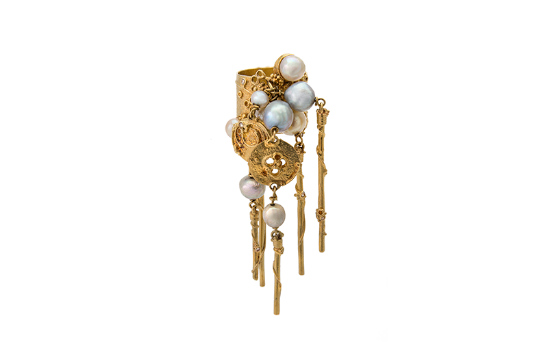 Gerda Flöckinger (Austrian, works in England, b. 1927), Ring, 1977, gold, pearls, diamonds