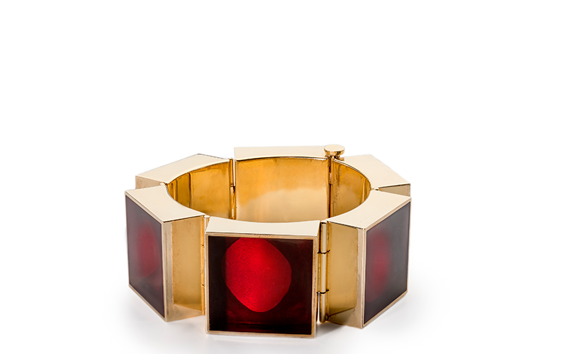 Walter Schluep (Spanish, worked in Canada, 1931–2016), Bracelet, 1971, gold, resin