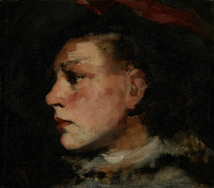Frank Duveneck's Profile of Girl with Hat (detail)