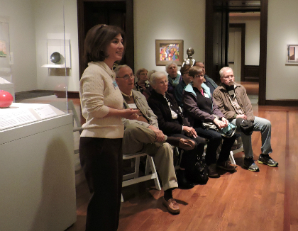 Docent giving a guided tour in the museum