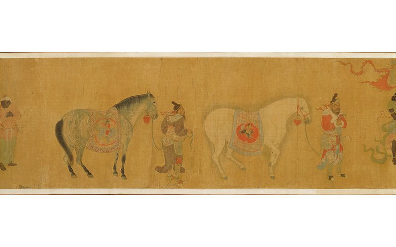 Ren Bowen 任伯温 (active late 14th century), Tribute Bearers, Yuan dynasty (1279–1368), handscroll, ink and color on silk, Asian Art Museum of San Francisco, The Avery Brundage Collection, B60D100. © Asian Art Museum of San Francisco