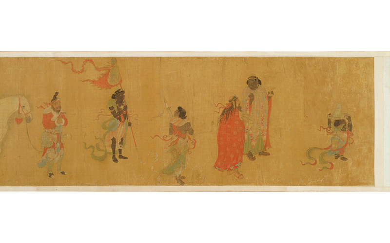 Ren Bowen 任伯温 (active late 14th century), Tribute Bearers, Yuan dynasty (1279–1368), handscroll, ink and color on silk, Asian Art Museum of San Francisco, The Avery Brundage Collection, B60D100. © Asian Art Museum of San Francisco