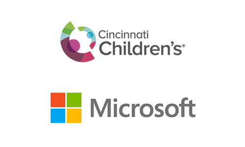 Cincinnati Children's Hospital and Microsoft logos