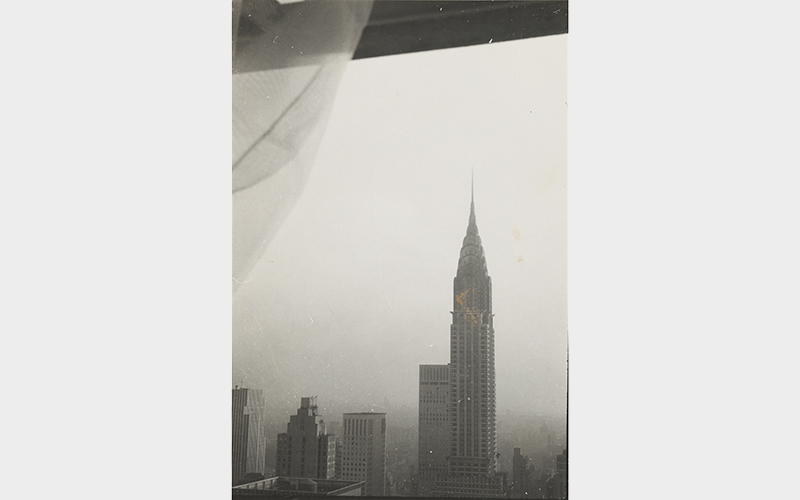 Georgia O'Keeffe, Chrysler Building from the Window of the Waldorf Astoria, New York, circa 1960, gelatin silver print, Georgia O’Keeffe Museum, Santa Fe. © Georgia O’Keeffe Museum