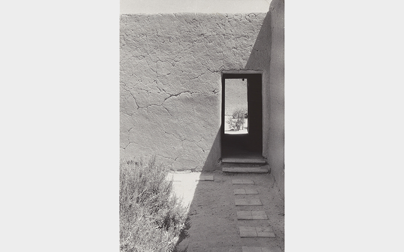 Georgia O'Keeffe, North Patio Corridor, 1956–57, gelatin silver print, Georgia O’Keeffe Museum, Santa Fe. © Georgia O’Keeffe Museum