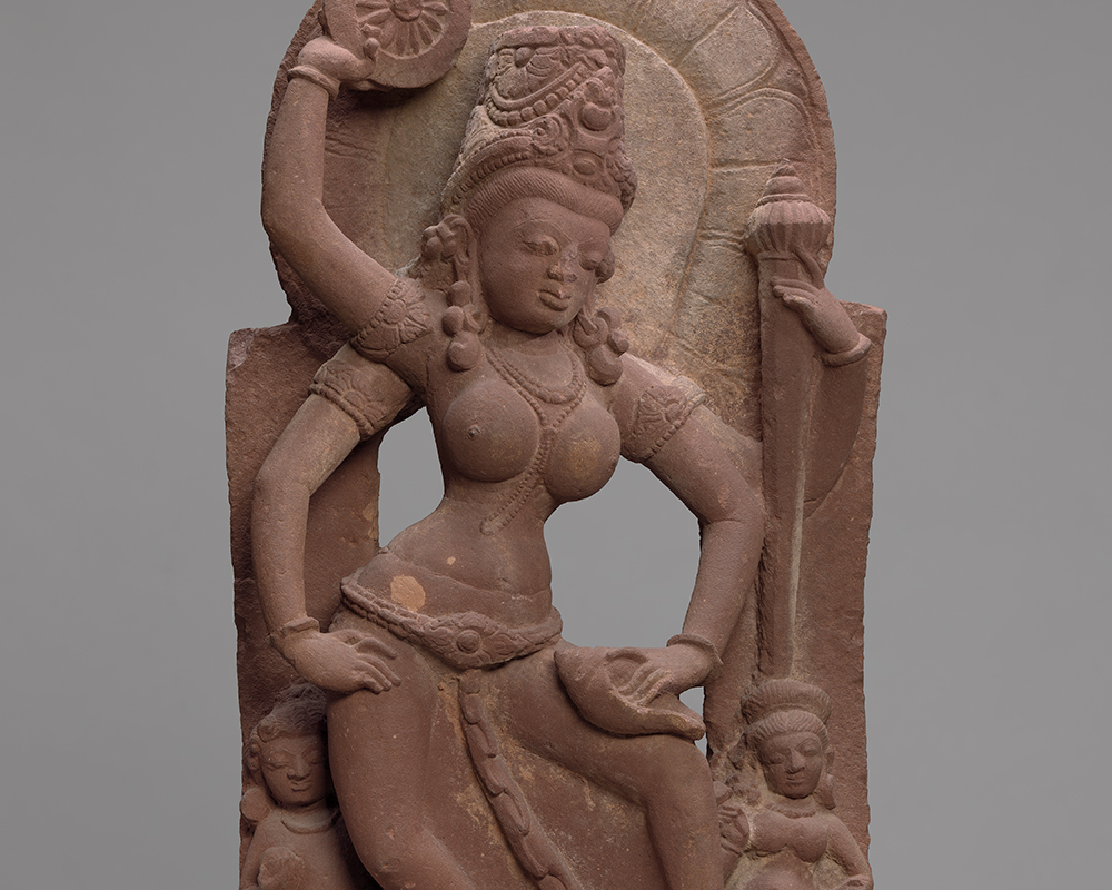 The Mother Goddess Vaishnavi Dancing, circa 800–900, India; Madhya Pradesh or Rajasthan, sandstone, Virginia Museum of Fine Arts, Richmond. Gift Nasli and Alice Heeramaneck Collection, gift of Paul Mellon, 68.8.12