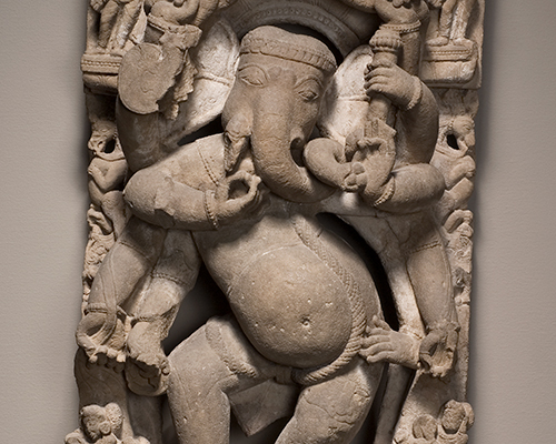 Dancing Ganesha, circa 800–900, India; probably Madhya Pradesh, sandstone, Nelson Atkins Museum, Purchase: William Rockhill Nelson Trust, 70-45