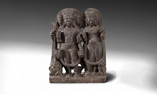 stone statue of two Hindi gods