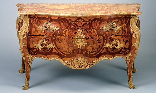 ornate table with drawers 