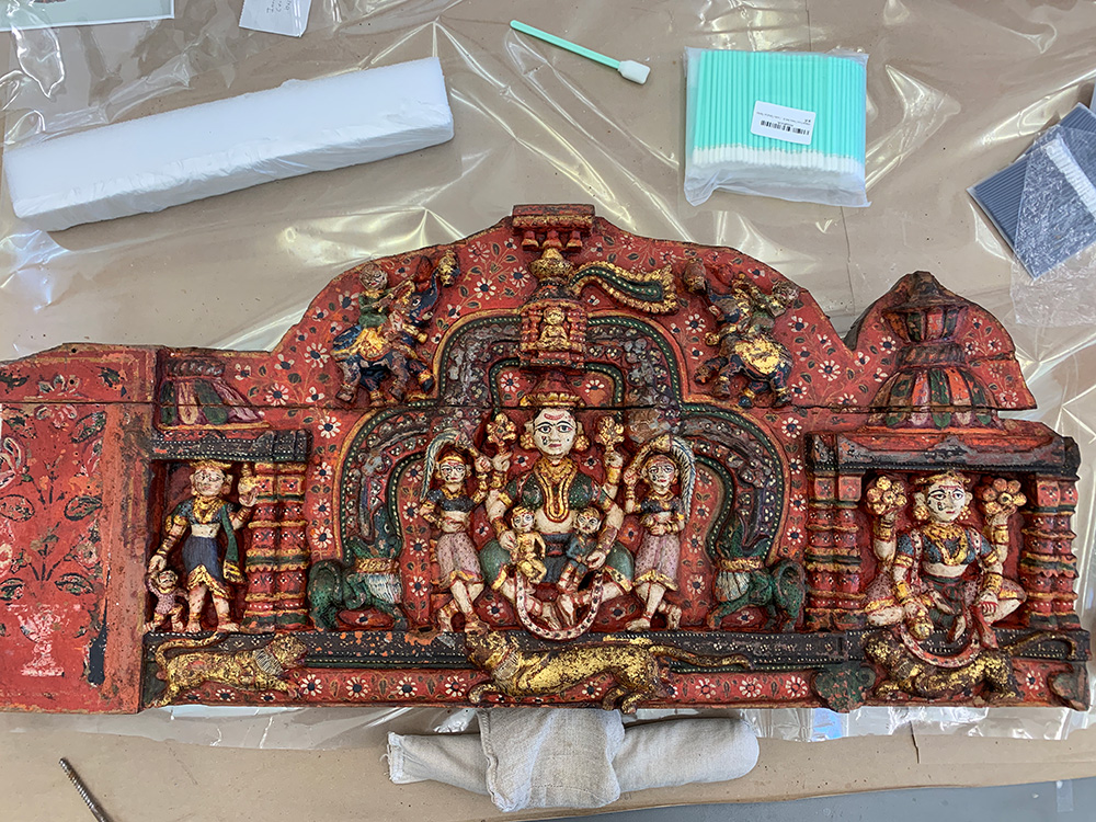 Devotional Shrine Used in a Jain Household (ghar derasar), 1700-1899, Gujarat/India, carved wood painted and gilded, The William T. and Louise Taft Semple Collection, 1962.459