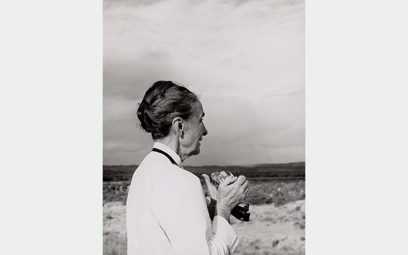 Todd Webb (American, 1905–2000), Georgia O’Keeffe with Camera, 1959, printed later inkjet print, Courtesy of the Todd Webb Archive
24 2/4 x 20 ¾ x 1 3/8 inches (62.9 x 52.7 x 3.5 cm)