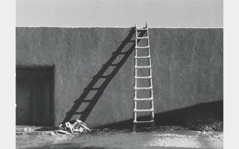 Georgia O’Keeffe (American, 1887–1986), Ladder against Studio Wall in Snow, 1959–60, gelatin silver print, Georgia O’Keeffe Museum, Santa Fe, 2006.6.1409 
11 3/4 × 14 3/4 × 1 3/8 in. (29.8 × 37.5 × 3.5 cm)
