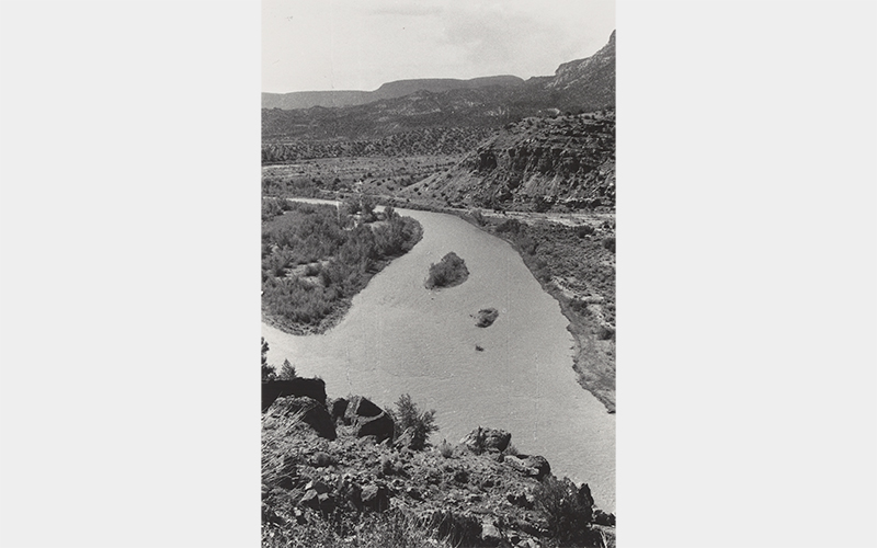 Georgia O’Keeffe (American, 1887–1986), Chama River, 1957–63, gelatin silver print, Georgia O’Keeffe Museum, Santa Fe, 2006.6.1313 
14 3/4 × 11 3/4 × 1 3/8 in. (37.5 × 29.8 × 3.5 cm)
