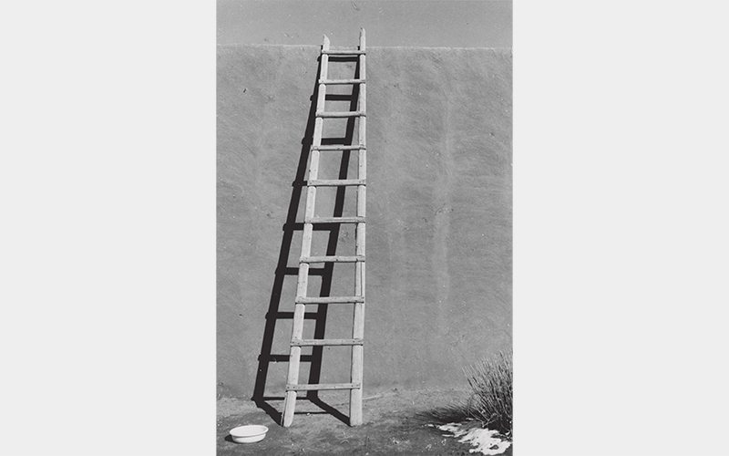 Georgia O'Keeffe (American, 1887–1986), Ladder against Studio Wall with White Bowl, gelatin silver prints  Georgia O'Keeffe Museum, Santa Fe, 2006.6.1413 14 3/4 × 11 3/4 × 1 3/8 in. (37.5 × 29.8 × 3.5 cm)