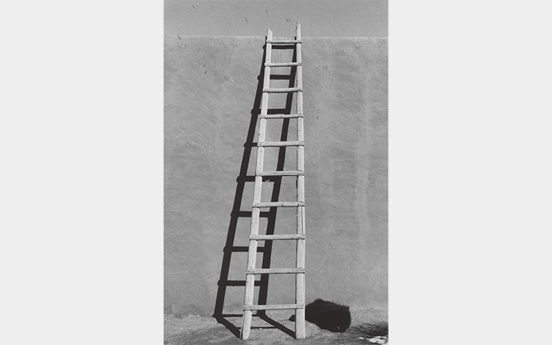 Georgia O'Keeffe (American, 1887–1986), Ladder against Studio Wall with Black Chow (Bo-Bo), 1959–60   Georgia O'Keeffe Museum, Santa Fe, 2006.6.1421 14 3/4 × 11 3/4 × 1 3/8 in. (37.5 × 29.8 × 3.5 cm) 