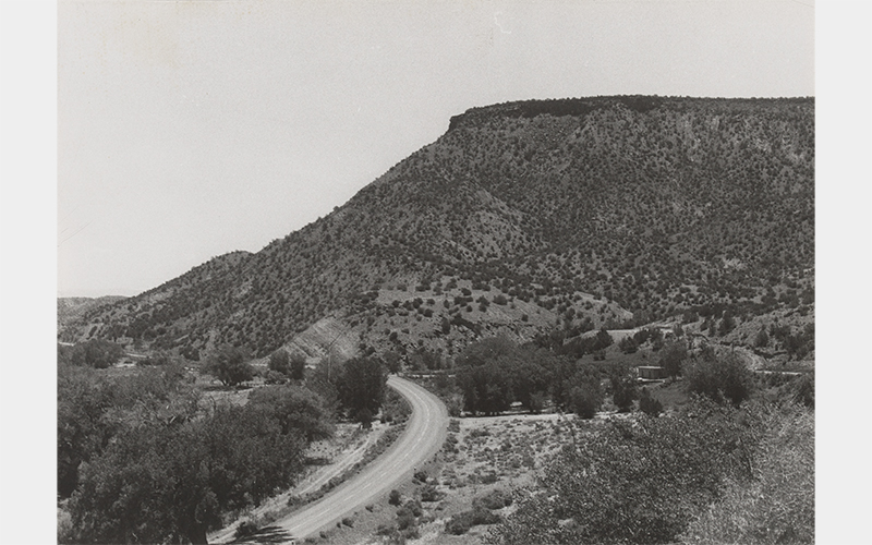 Georgia O'Keeffe (American, 1887–1986), Road from Abiquiú, 1959–66, gelatin silver print, Georgia O'Keeffe Museum, Santa Fe, 2006.6.1372   14 3/4 × 17 3/4 × 1 1/4 in. (37.5 × 45.1 × 3.2 cm)