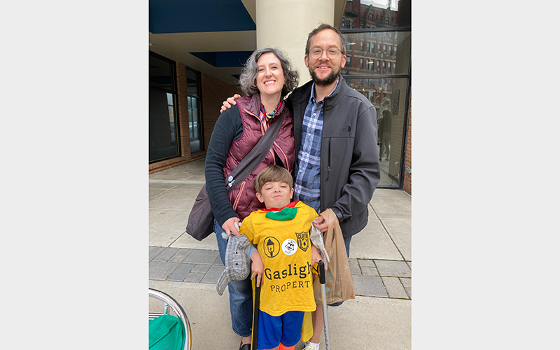 A smiling white family