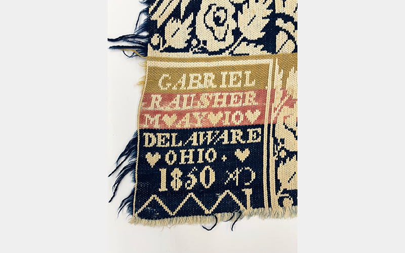 Gabriel Rausher (American, 1804-1865), Coverlet, 1850, cotton, wool, Gift of Mr. and Mrs. Henry A. Duebel, 1976.169