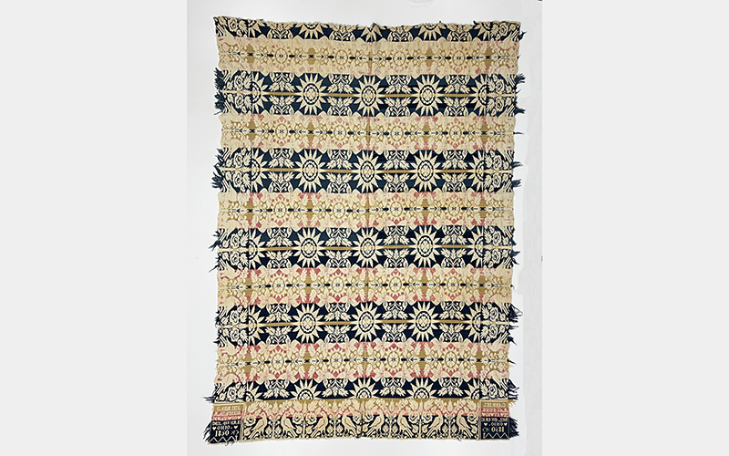 Gabriel Rausher (American, 1804-1865), Coverlet, 1850, cotton, wool, Gift of Mr. and Mrs. Henry A. Duebel, 1976.169