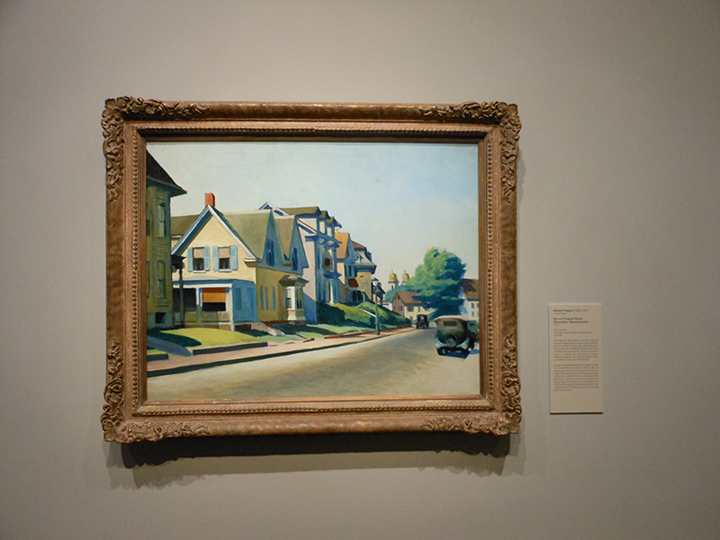 Edward Hopper (American, 1882–1967), Sunset on Prospect Street (Gloucester, Massachusetts), 1934, oil on canvas, The Edwin and Virginia Irwin Memorial, 1959.49