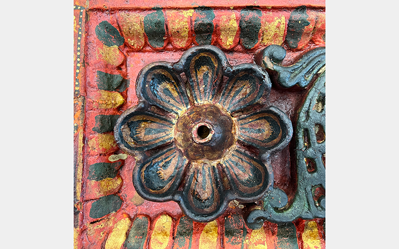 Devotional Shrine Used in a Jain Household (ghar derasar), 1700–1899, India, Gujarat, carved wood painted and gilded, The William T. and Louise Taft Semple Collection, 1962.459