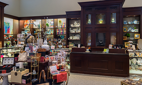 Product displays in the Museum Shop