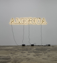 Glenn Ligon, America, 2008, neon sign and paint. Courtesy of Rubell Family Collection.  © Glenn Ligon