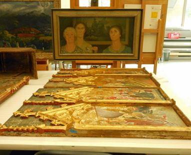various paintings in conservation